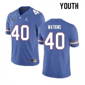 Youth Florida Gators #40 Jacob Watkins NCAA Nike Royal Authentic Stitched College Football Jersey DNL6362JF